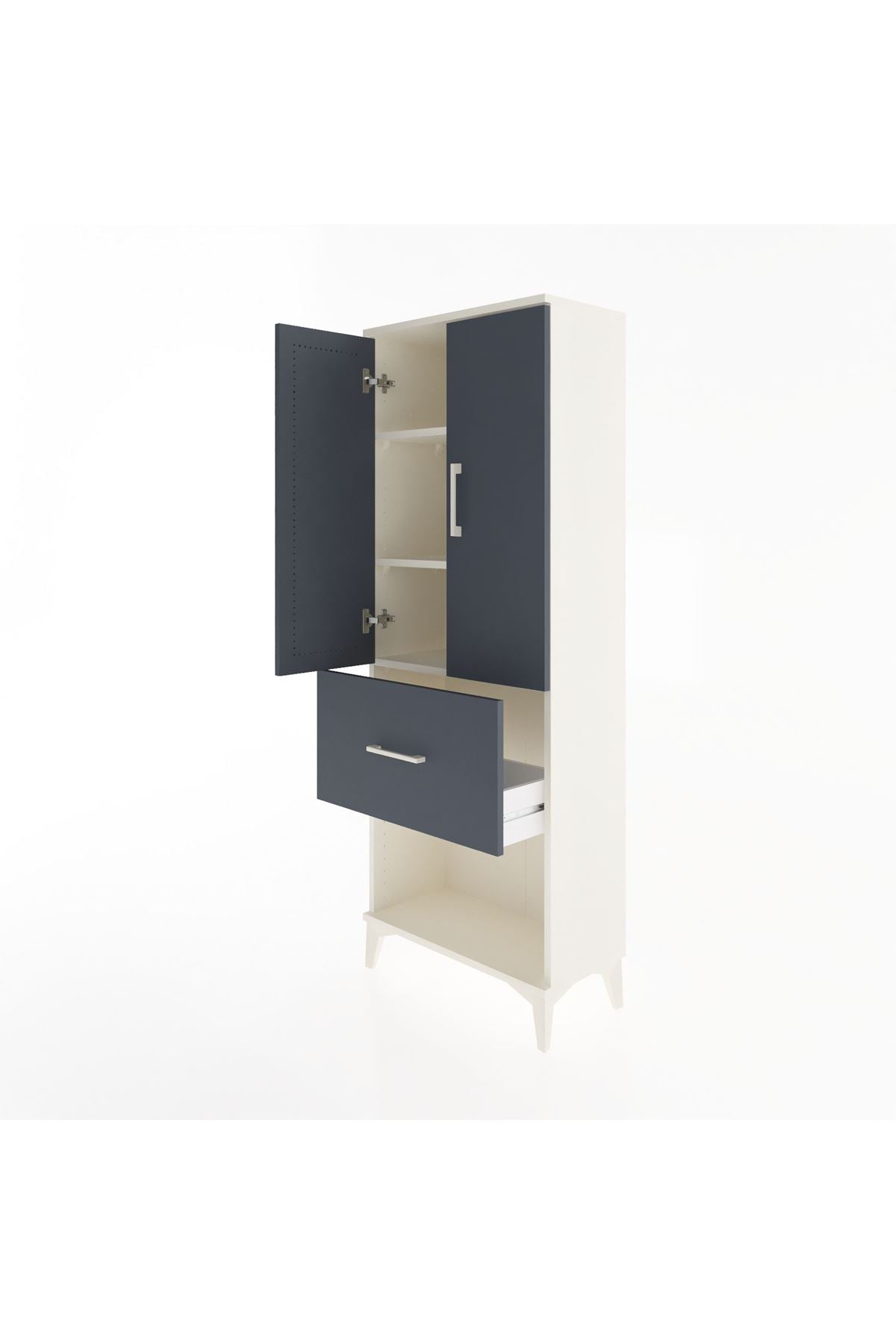 Arges Dolap 3 Raflı Tek Çekmeceli 2 Kapaklı 60x30x163 - S20M021V2A