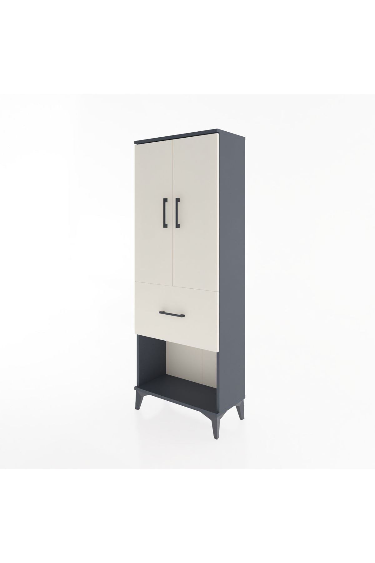 Arges Dolap 3 Raflı Tek Çekmeceli 2 Kapaklı 60x30x163 - S20M021V4A