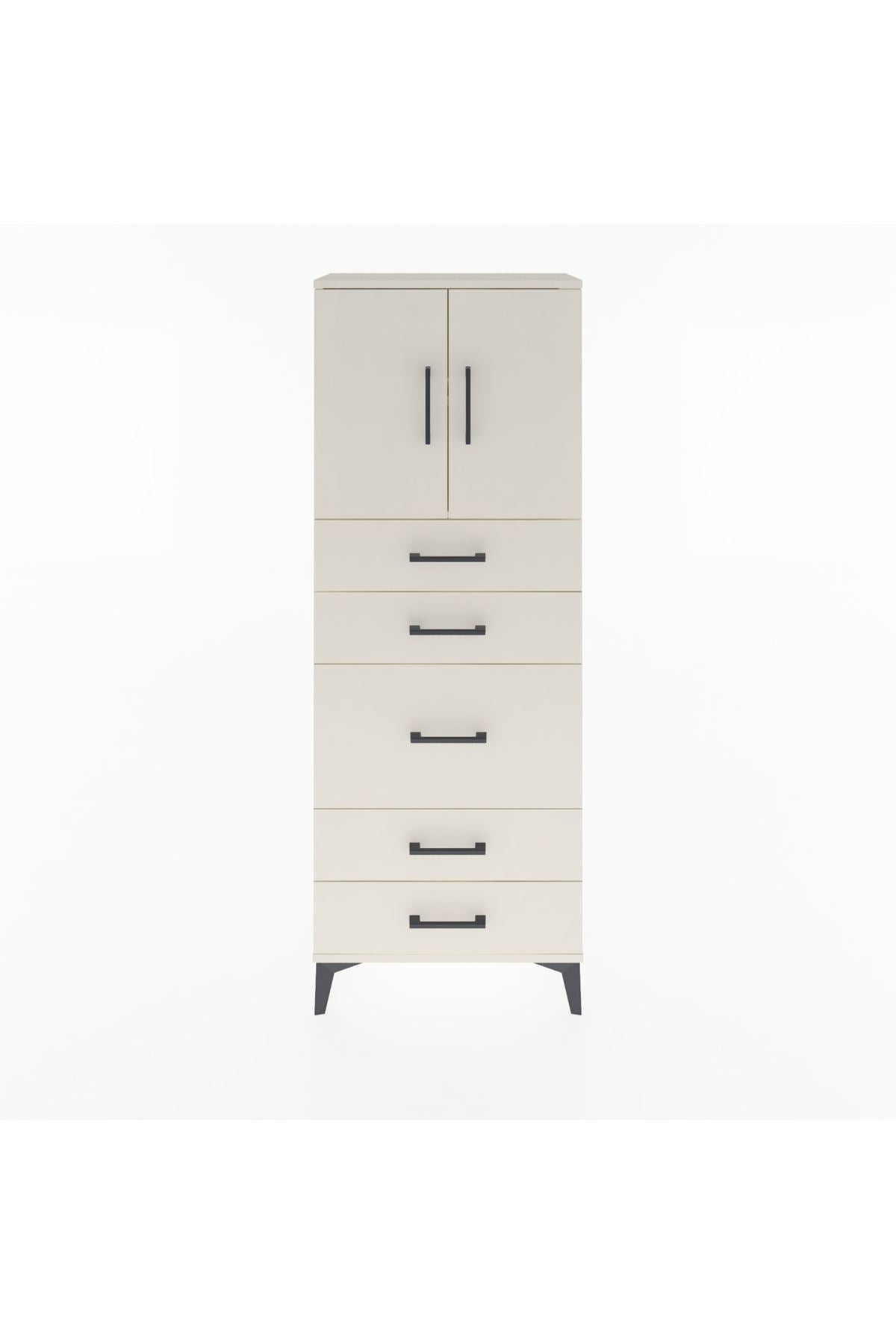 Arges Dolap 2 Raflı 5 Çekmeceli 2 Kapaklı 60x30x163 - S20M023V1A