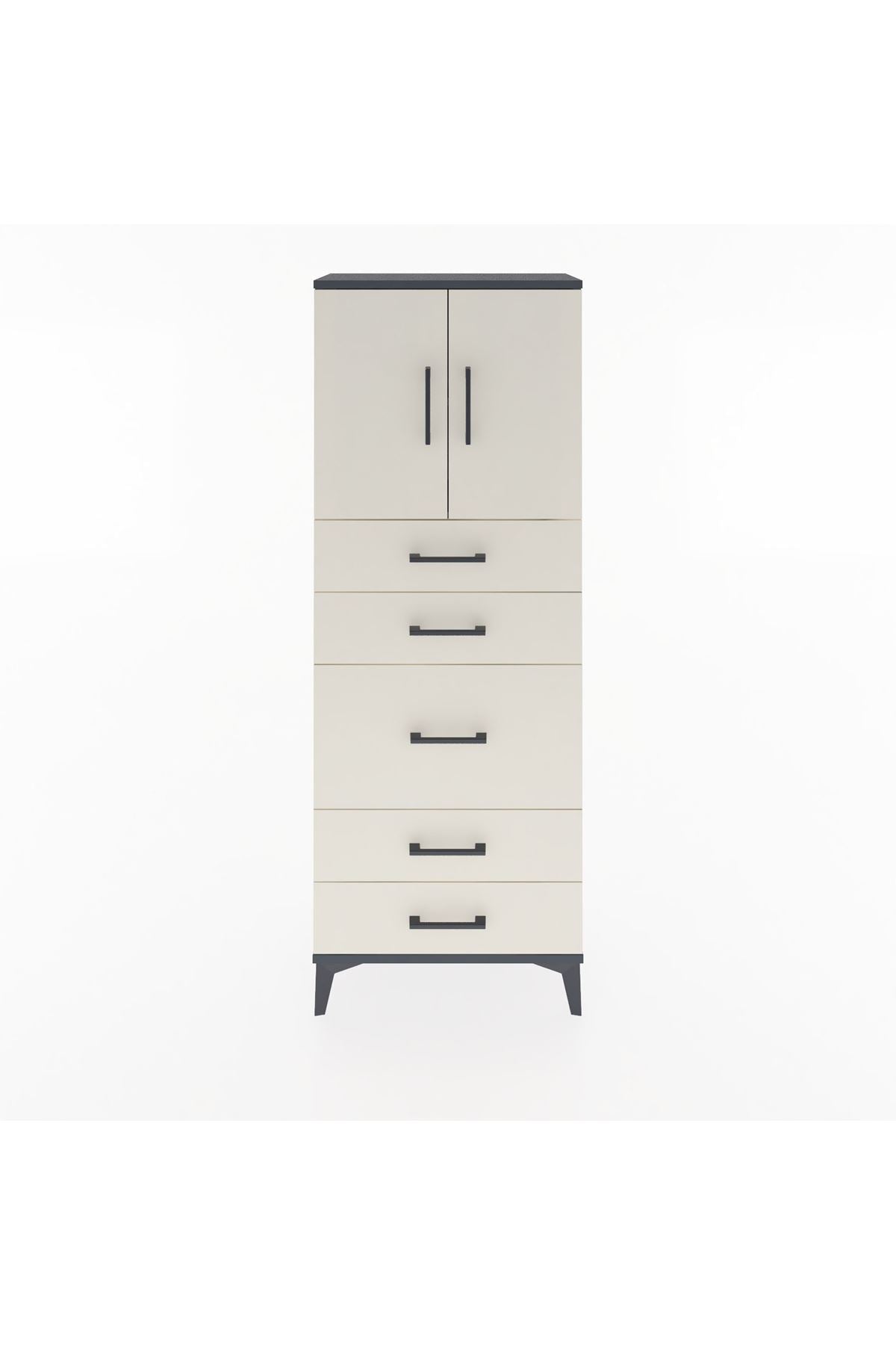 Arges Dolap 2 Raflı 5 Çekmeceli 2 Kapaklı 60x30x163 - S20M023V4A