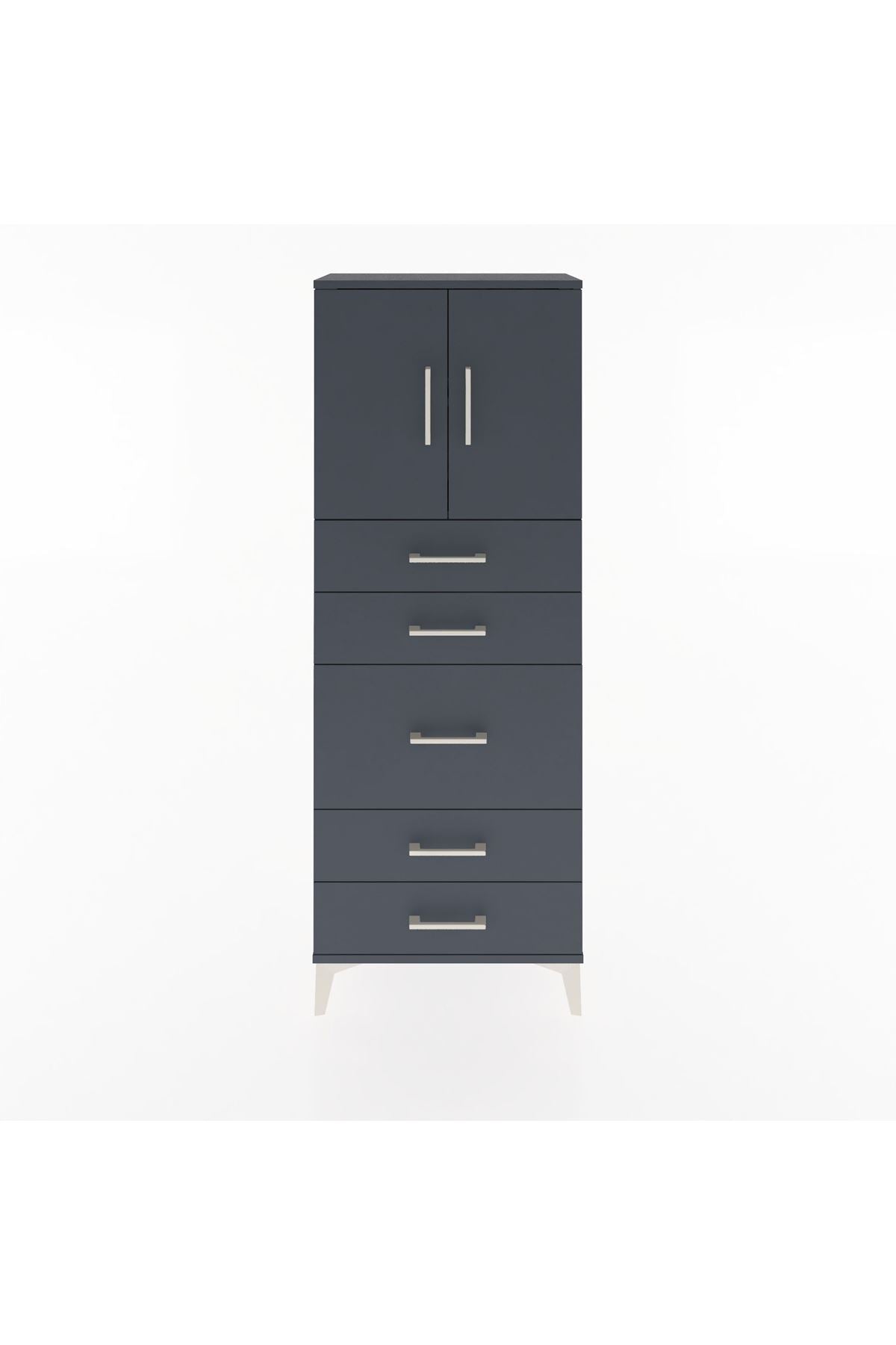 Arges Dolap 2 Raflı 5 Çekmeceli 2 Kapaklı 60x30x163 - S20M023V5A