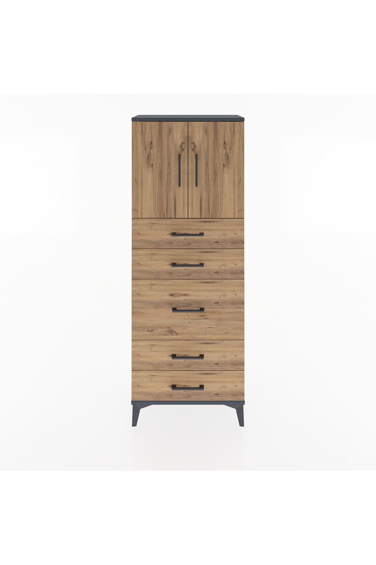 Arges Dolap 2 Raflı 5 Çekmeceli 2 Kapaklı 60x30x163 - S20M023V6A