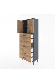 Arges Dolap 2 Raflı 5 Çekmeceli 2 Kapaklı 60x30x163 - S20M023V6A
