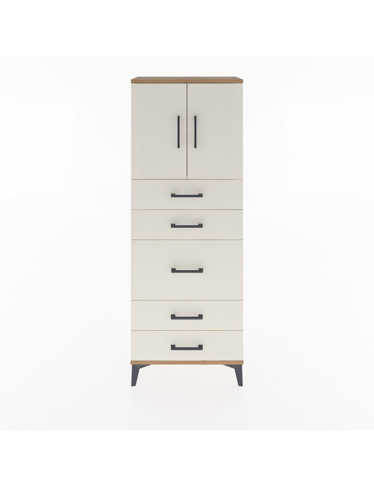 Arges Dolap 2 Raflı 5 Çekmeceli 2 Kapaklı 60x30x163 - S20M023V7A