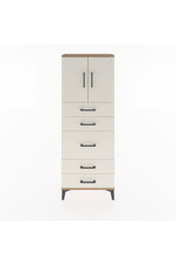 Arges Dolap 2 Raflı 5 Çekmeceli 2 Kapaklı 60x30x163