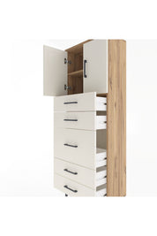 Arges Dolap 2 Raflı 5 Çekmeceli 2 Kapaklı 60x30x163 - S20M023V7A