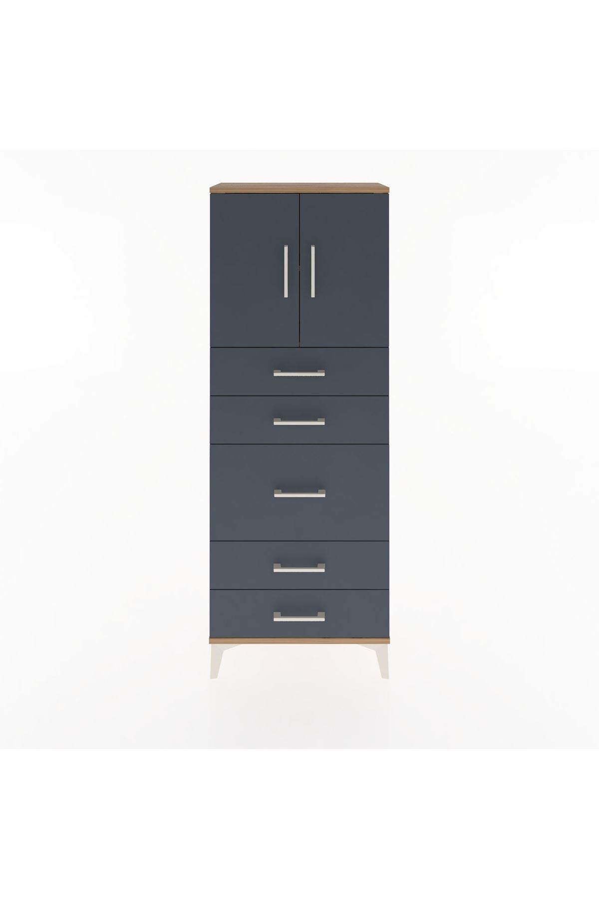 Arges Dolap 2 Raflı 5 Çekmeceli 2 Kapaklı 60x30x163 - S20M023V8A