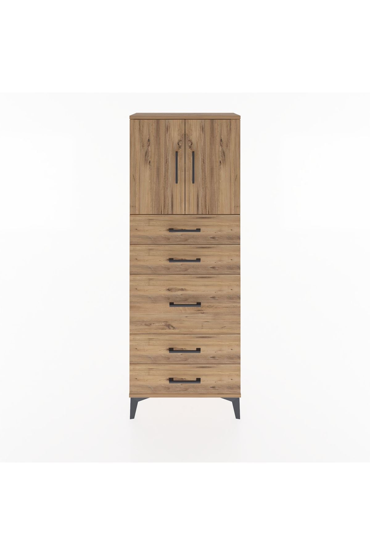 Arges Dolap 2 Raflı 5 Çekmeceli 2 Kapaklı 60x30x163 - S20M023V9A