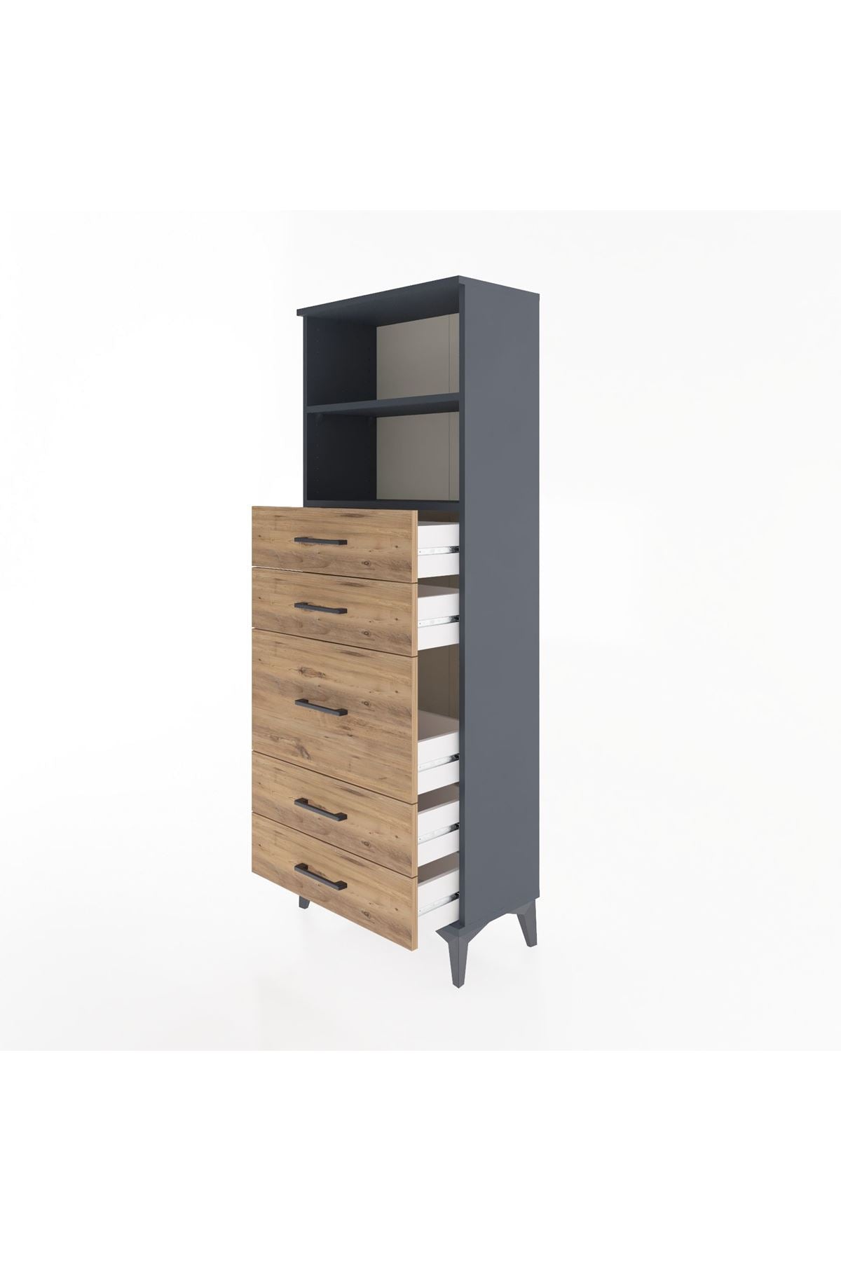 Arges Dolap 2 Raflı 5 Çekmeceli 60x30x163 - S20M024V6A