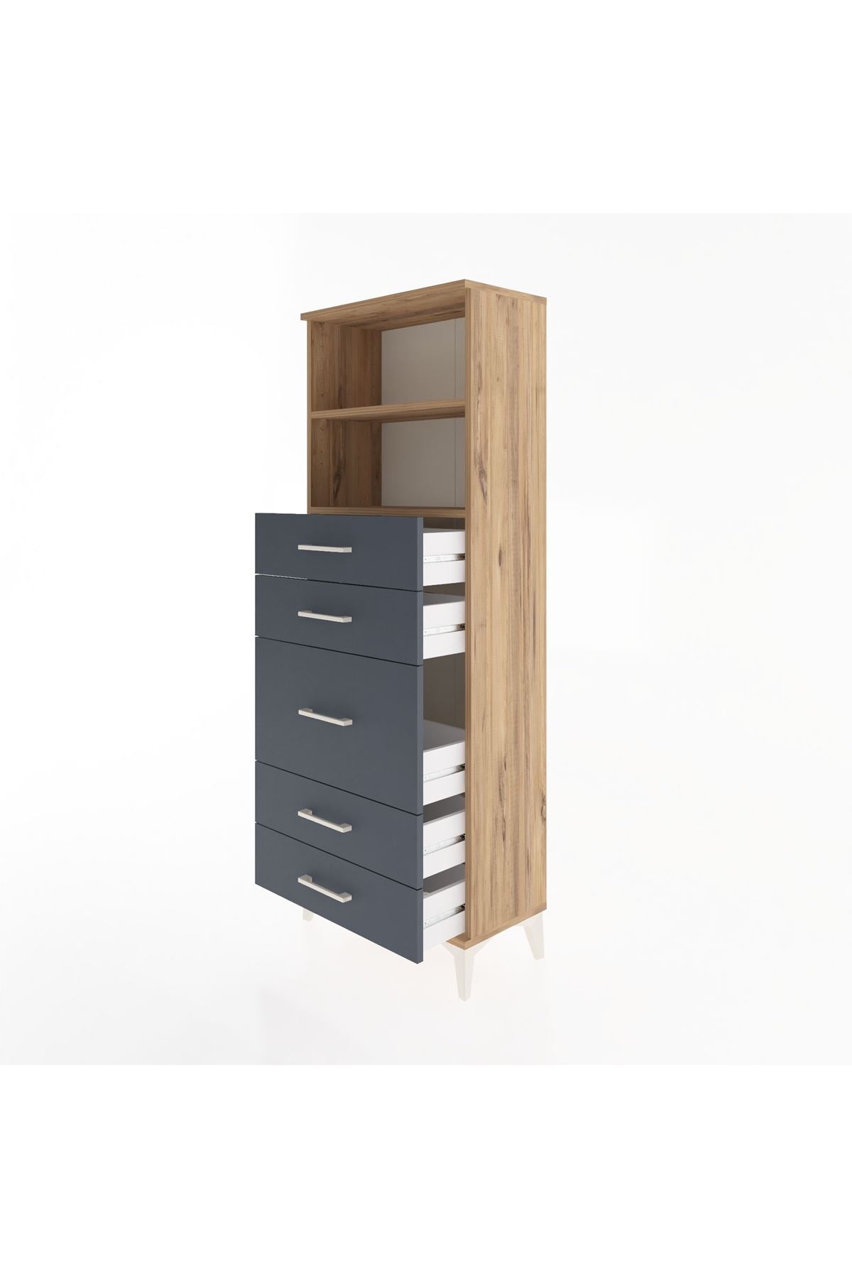 Arges Dolap 2 Raflı 5 Çekmeceli 60x30x163 - S20M024V8A