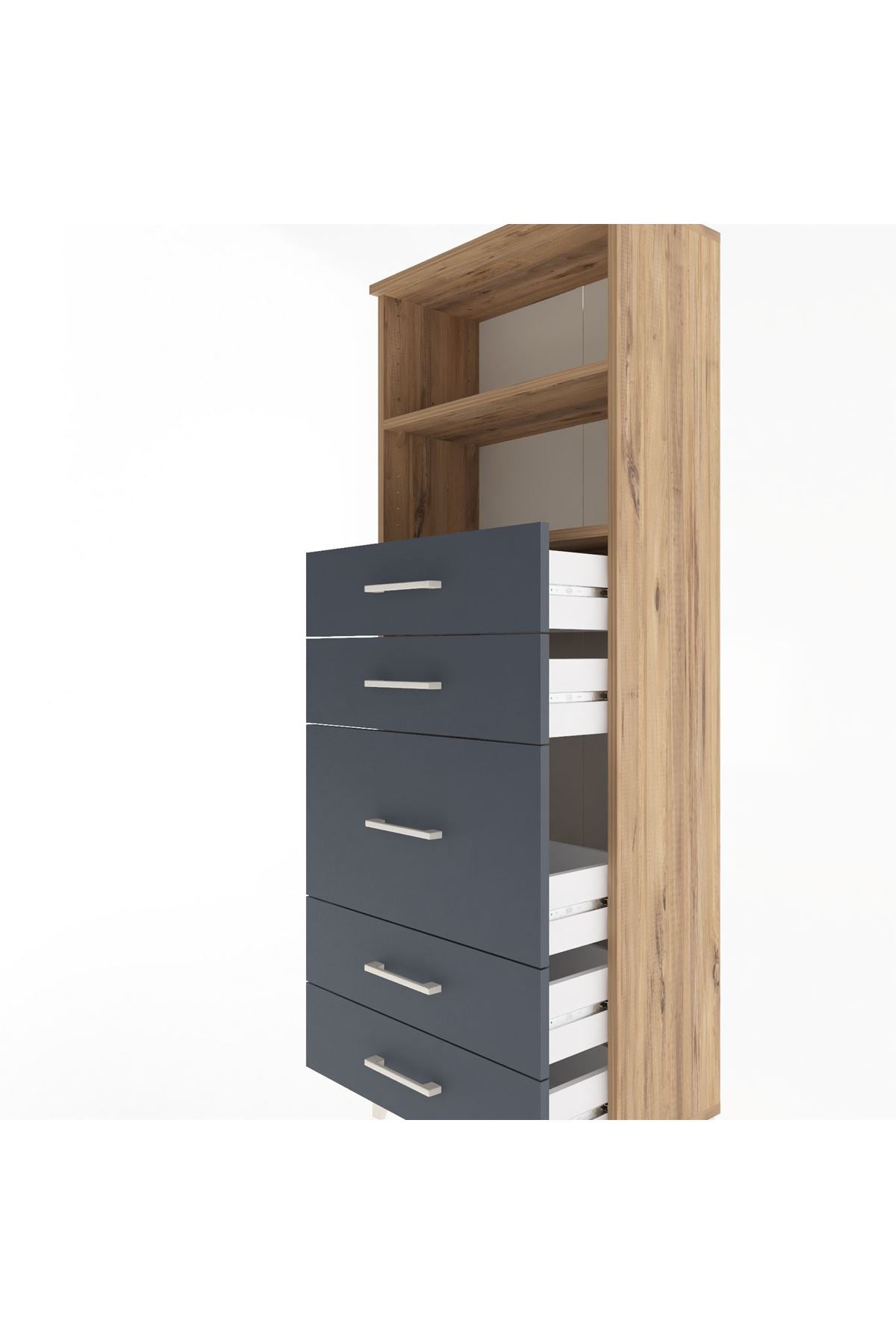 Arges Dolap 2 Raflı 5 Çekmeceli 60x30x163 - S20M024V8A