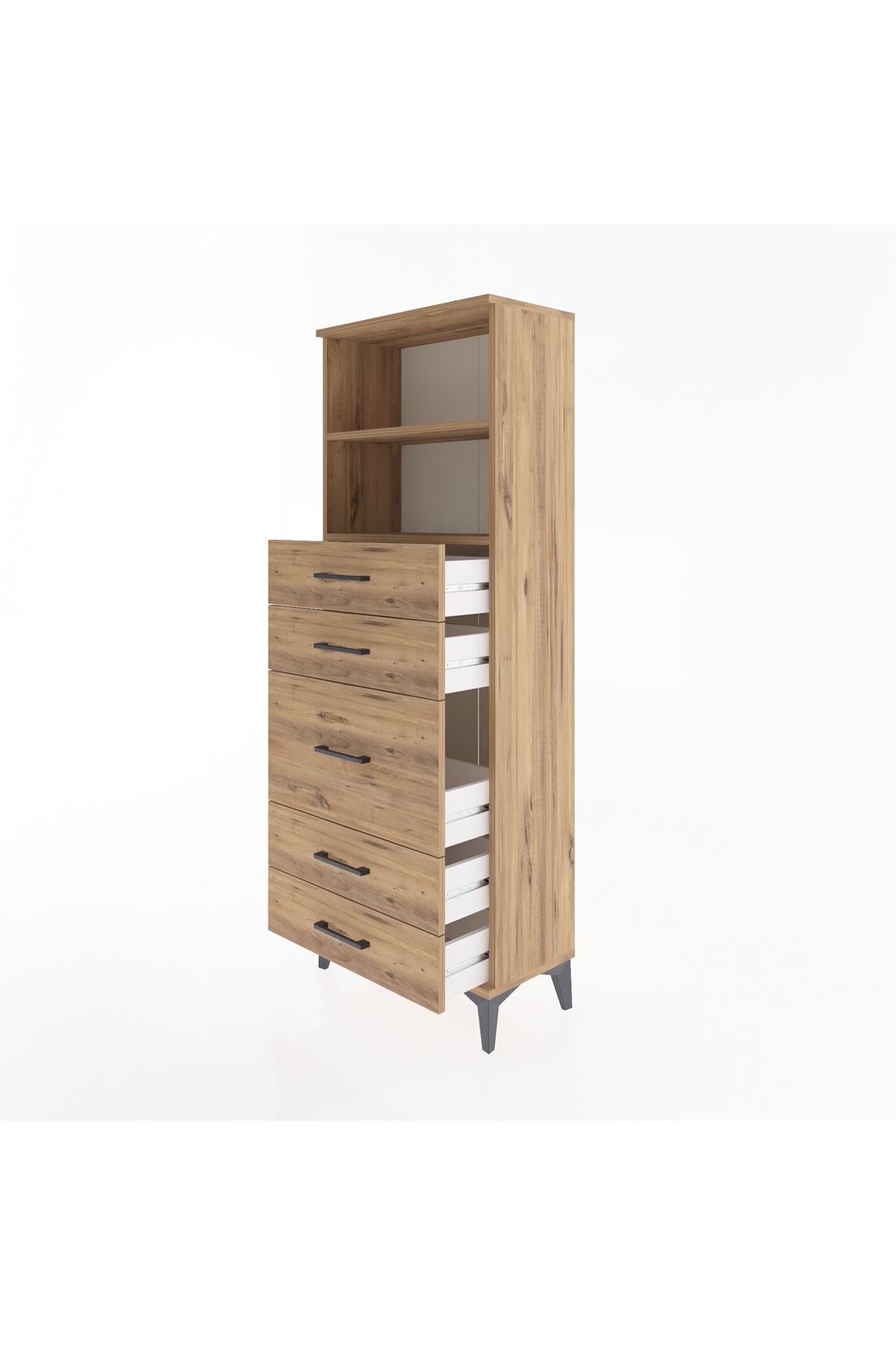 Arges Dolap 2 Raflı 5 Çekmeceli 60x30x163 - S20M024V9A