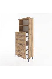 Arges Dolap 2 Raflı 5 Çekmeceli 60x30x163 - S20M024V9A