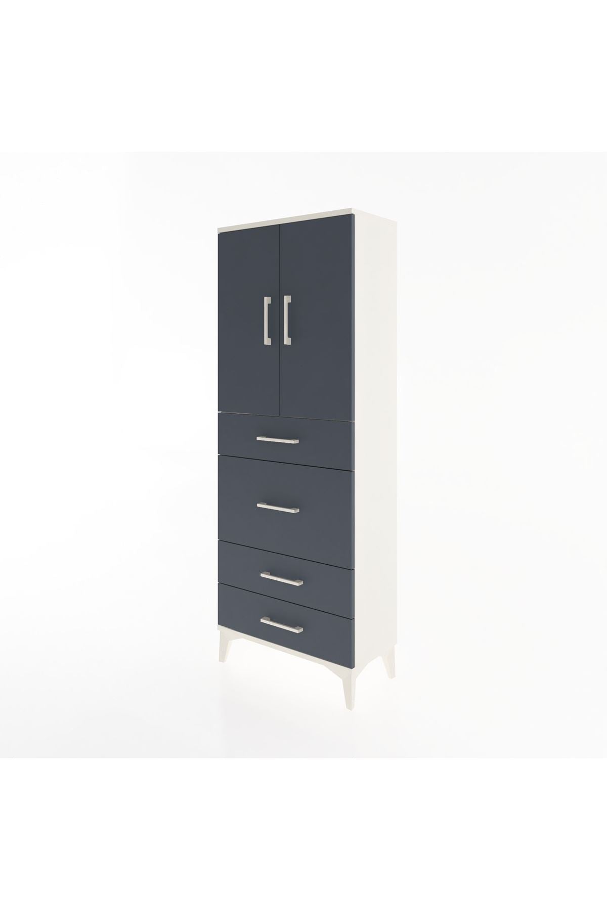 Arges Dolap 3 Raflı 4 Çekmeceli 2 Kapaklı 60x30x163 - S20M025V2A