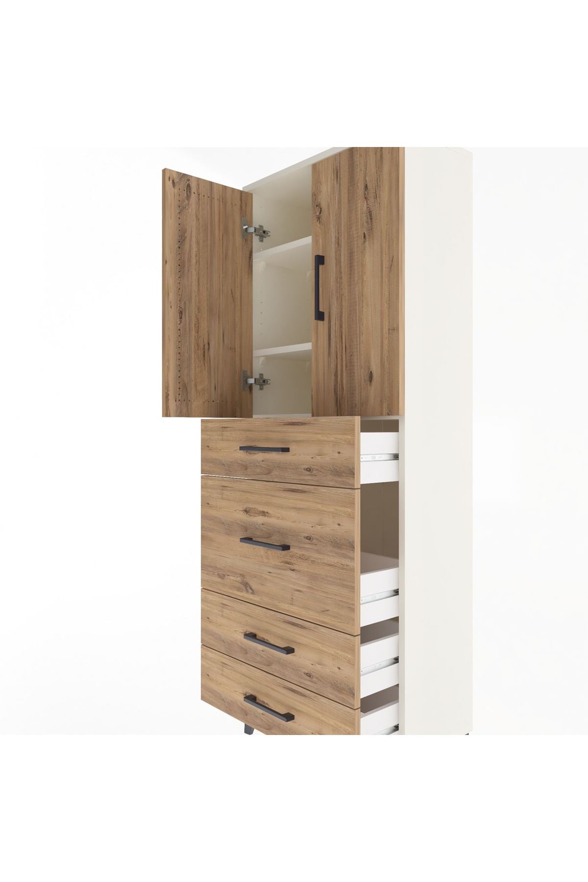Arges Dolap 3 Raflı 4 Çekmeceli 2 Kapaklı 60x30x163 - S20M025V3A