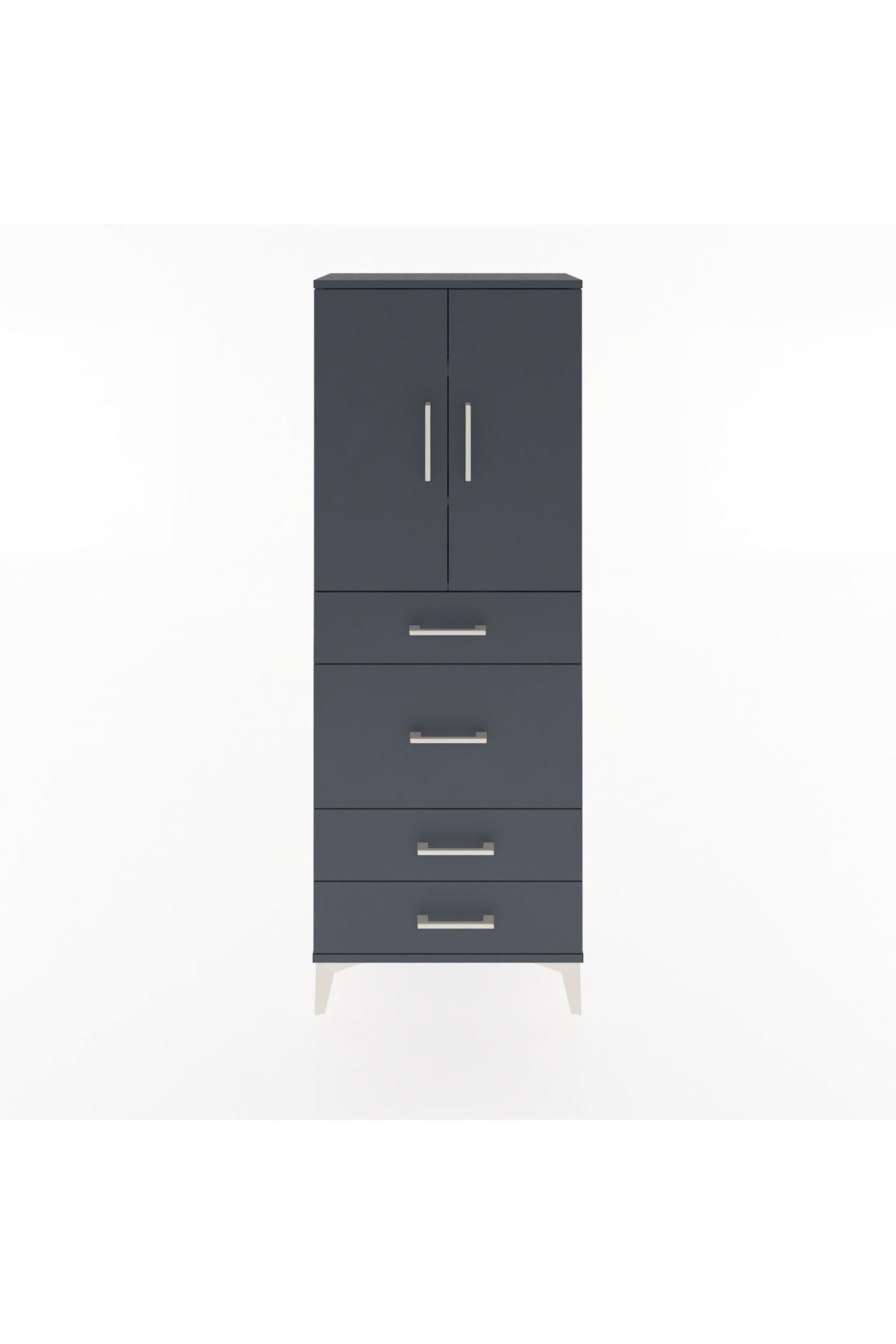 Arges Dolap 3 Raflı 4 Çekmeceli 2 Kapaklı 60x30x163 - S20M025V5A
