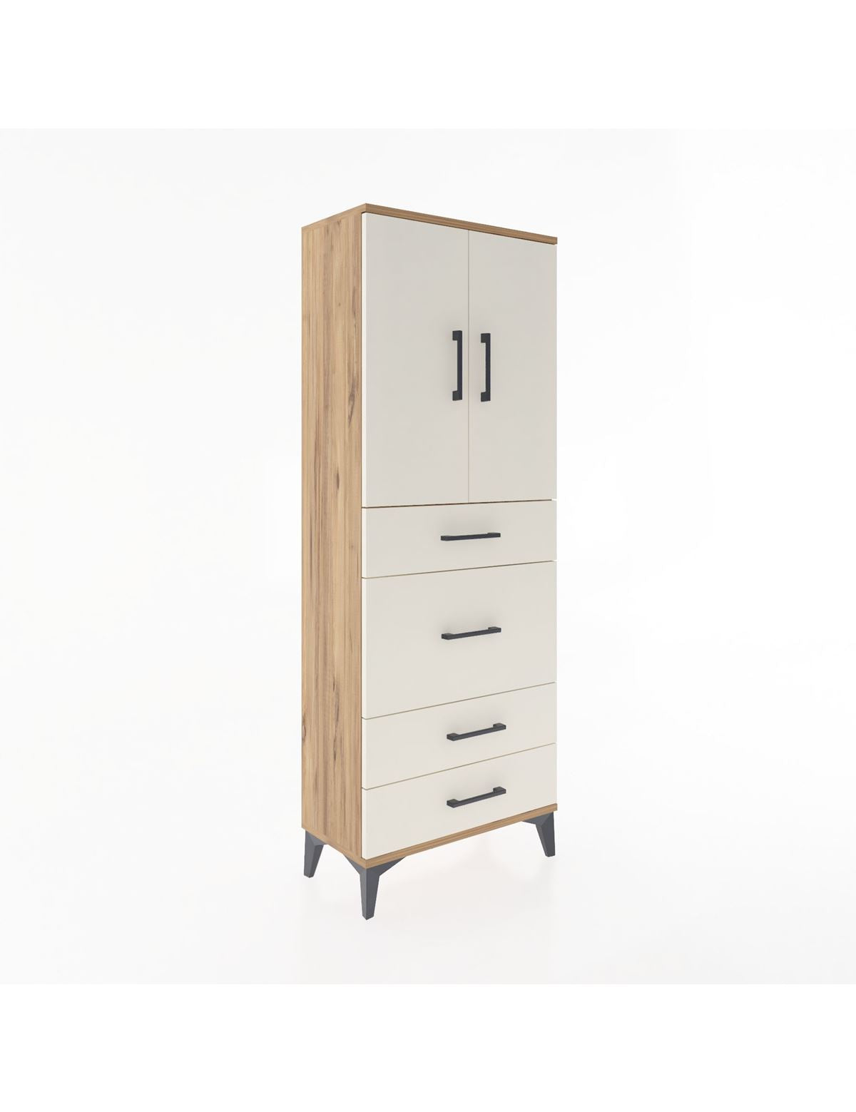 Arges Dolap 3 Raflı 4 Çekmeceli 2 Kapaklı 60x30x163 - S20M025V7A
