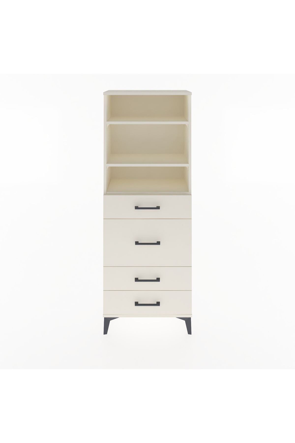 Arges Dolap 3 Raflı 4 Çekmeceli 60x30x163 - S20M026V1A