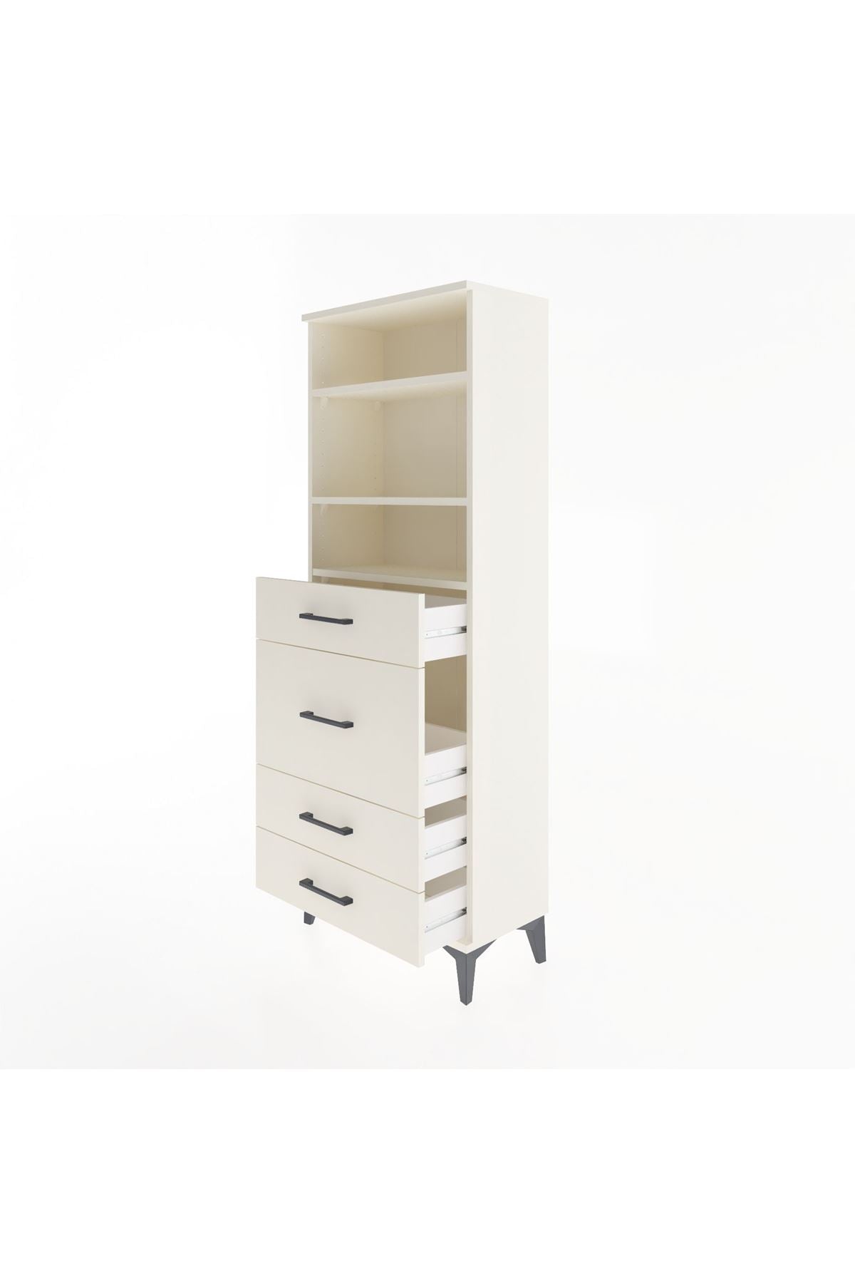 Arges Dolap 3 Raflı 4 Çekmeceli 60x30x163 - S20M026V1A
