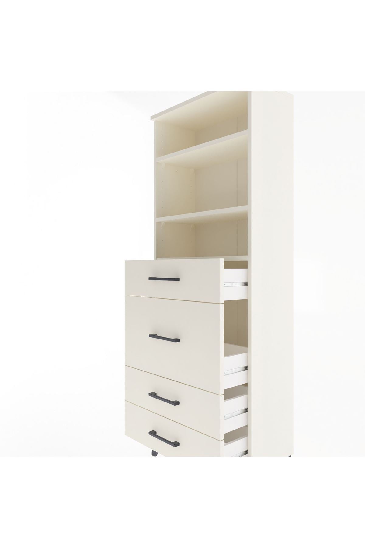 Arges Dolap 3 Raflı 4 Çekmeceli 60x30x163 - S20M026V1A