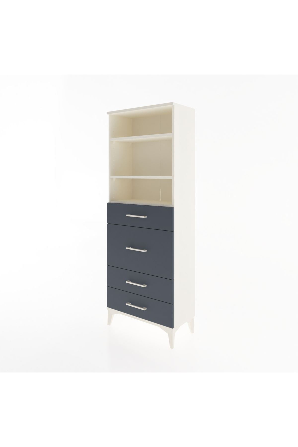 Arges Dolap 3 Raflı 4 Çekmeceli 60x30x163 - S20M026V2A
