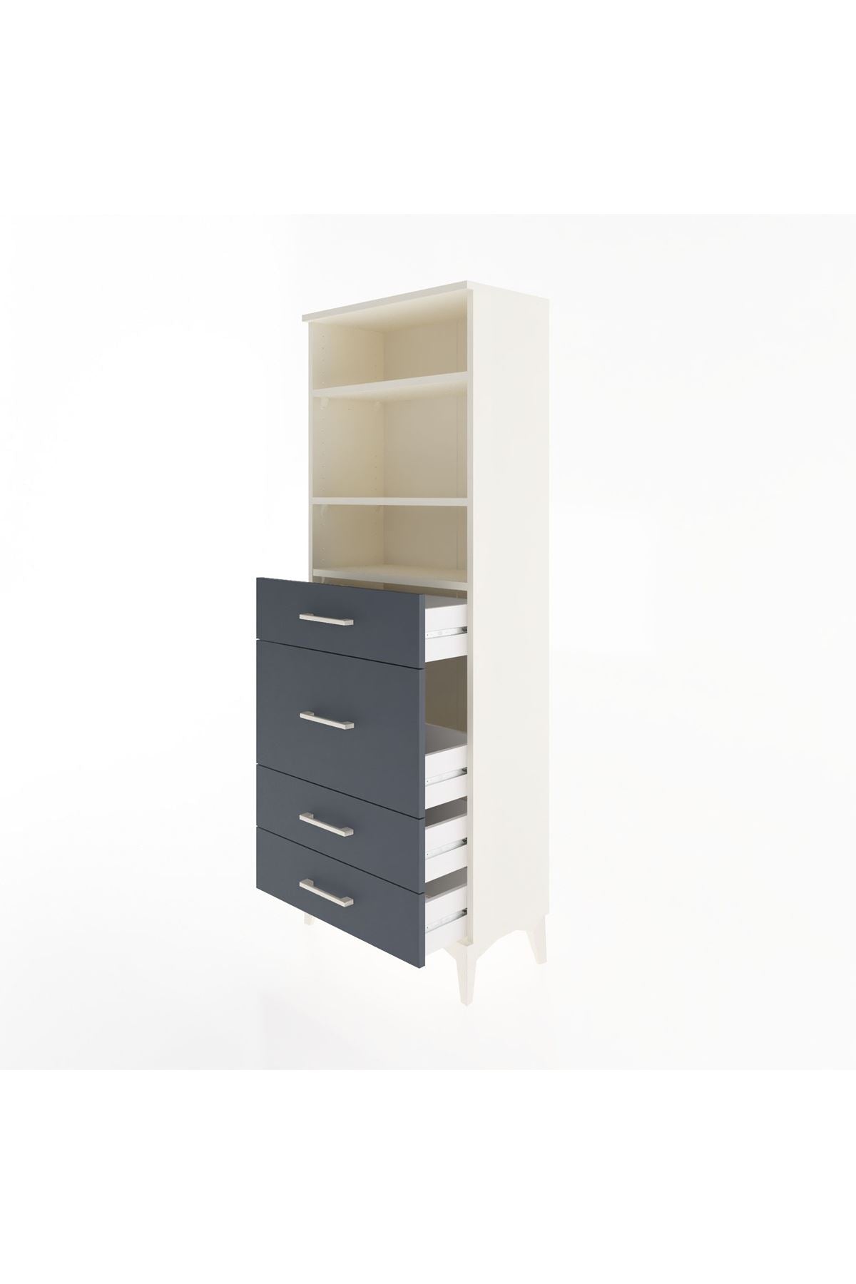 Arges Dolap 3 Raflı 4 Çekmeceli 60x30x163 - S20M026V2A