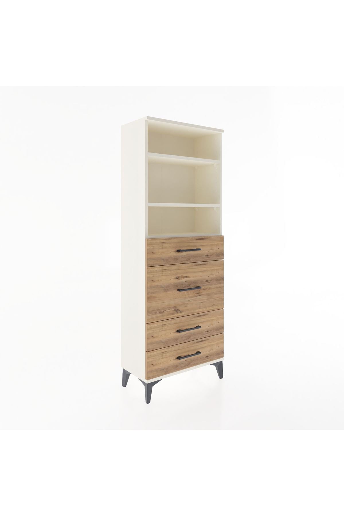 Arges Dolap 3 Raflı 4 Çekmeceli 60x30x163 - S20M026V3A