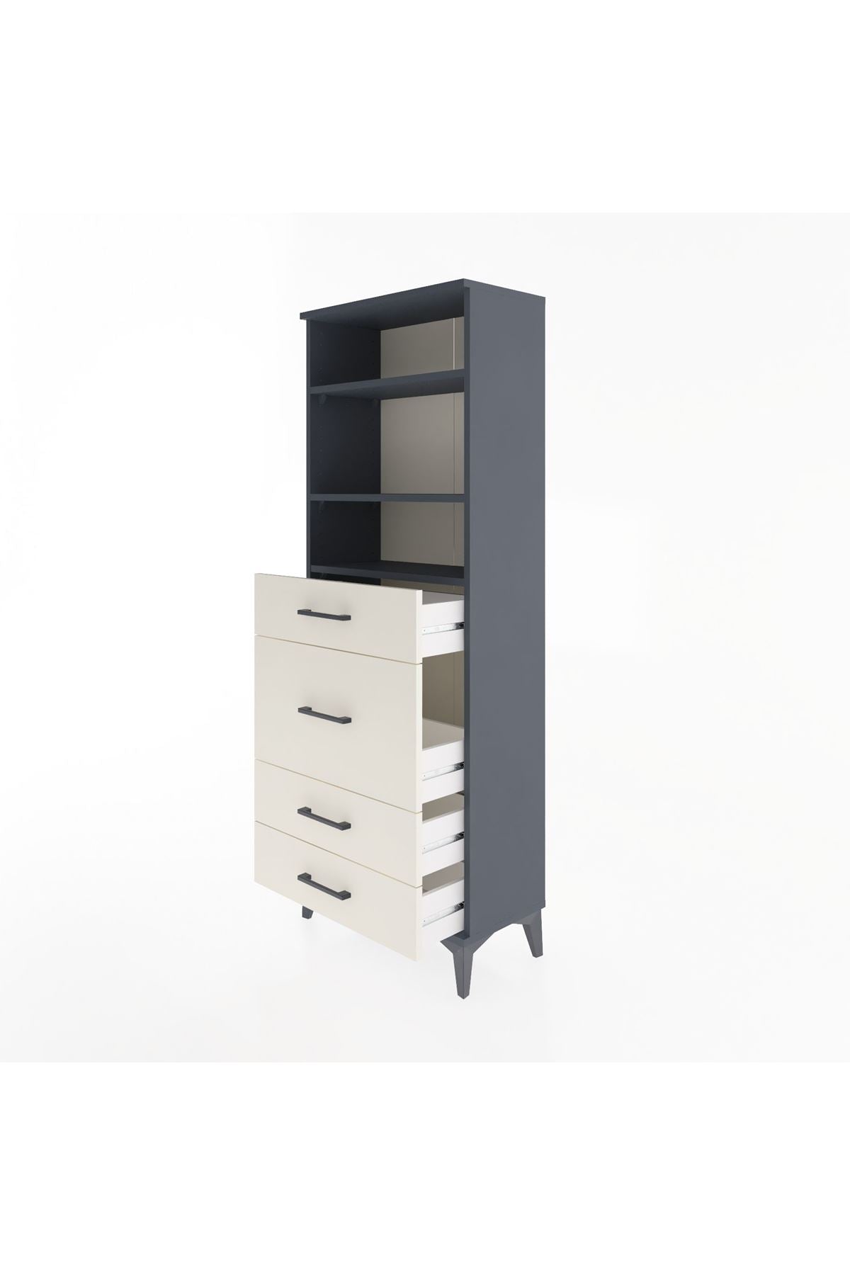 Arges Dolap 3 Raflı 4 Çekmeceli 60x30x163 - S20M026V4A