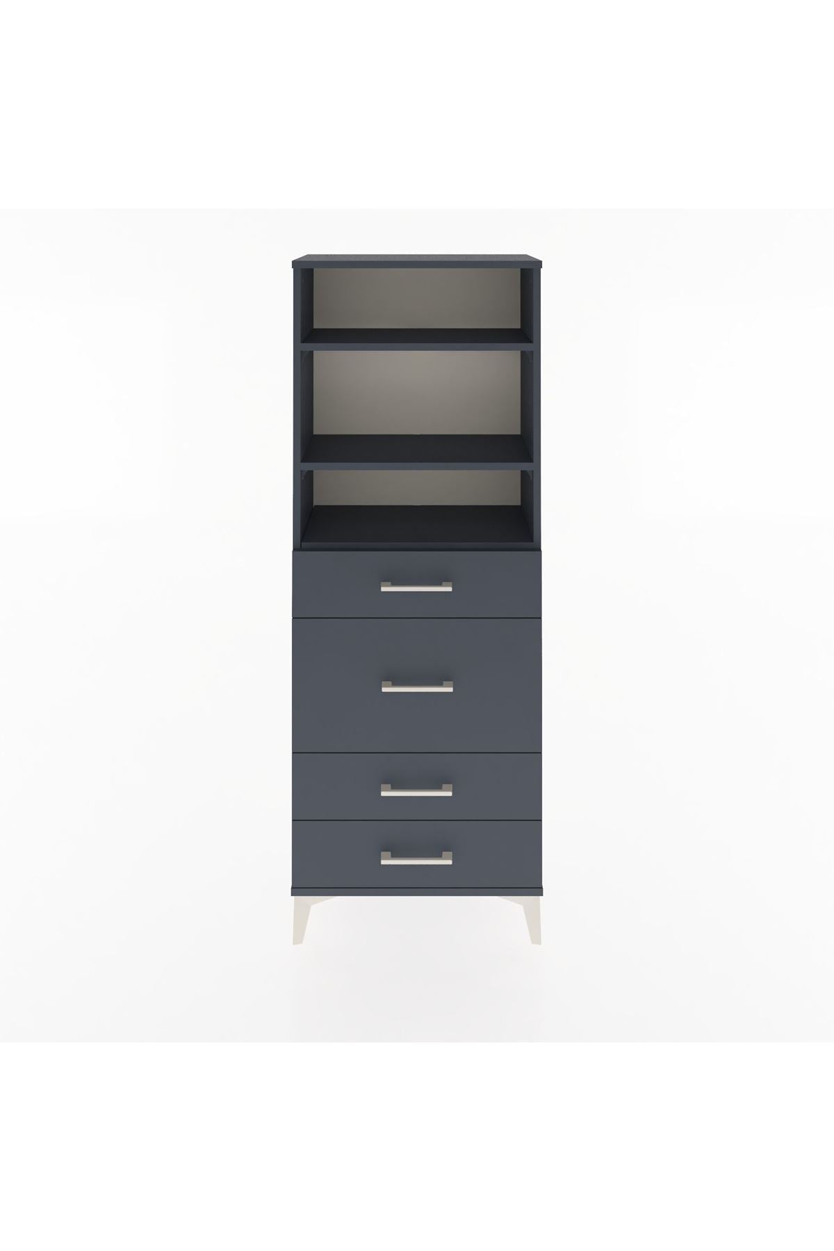 Arges Dolap 3 Raflı 4 Çekmeceli 60x30x163 - S20M026V5A