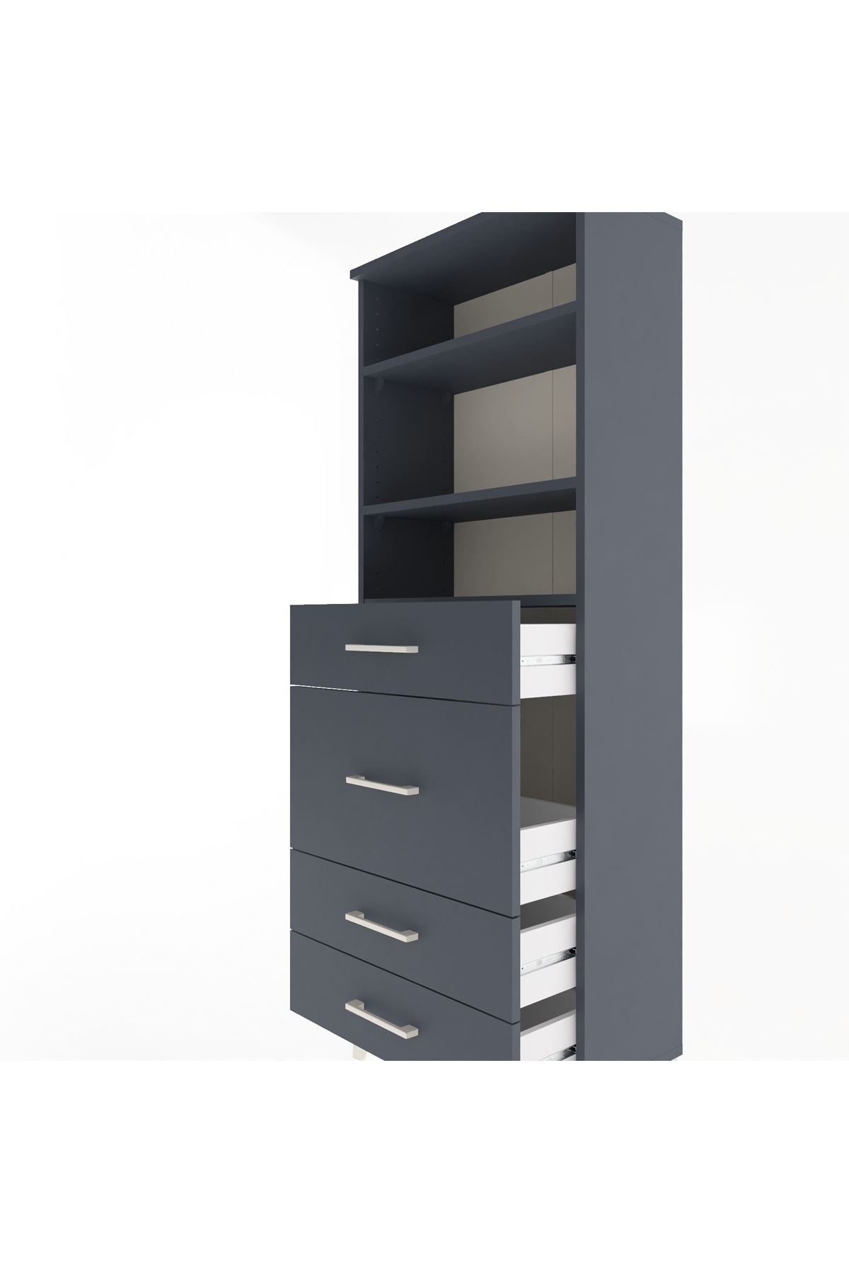 Arges Dolap 3 Raflı 4 Çekmeceli 60x30x163 - S20M026V5A