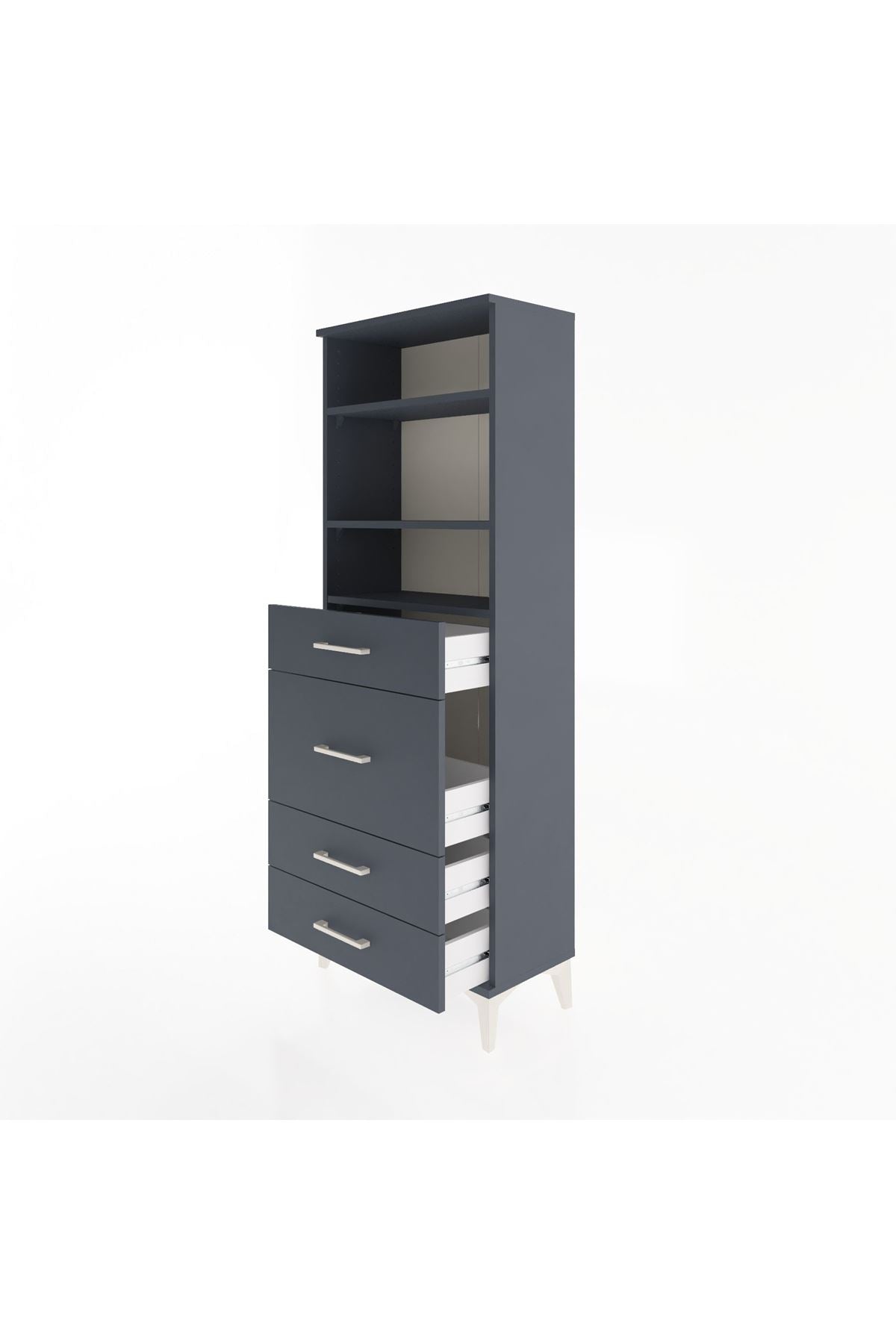 Arges Dolap 3 Raflı 4 Çekmeceli 60x30x163 - S20M026V5A