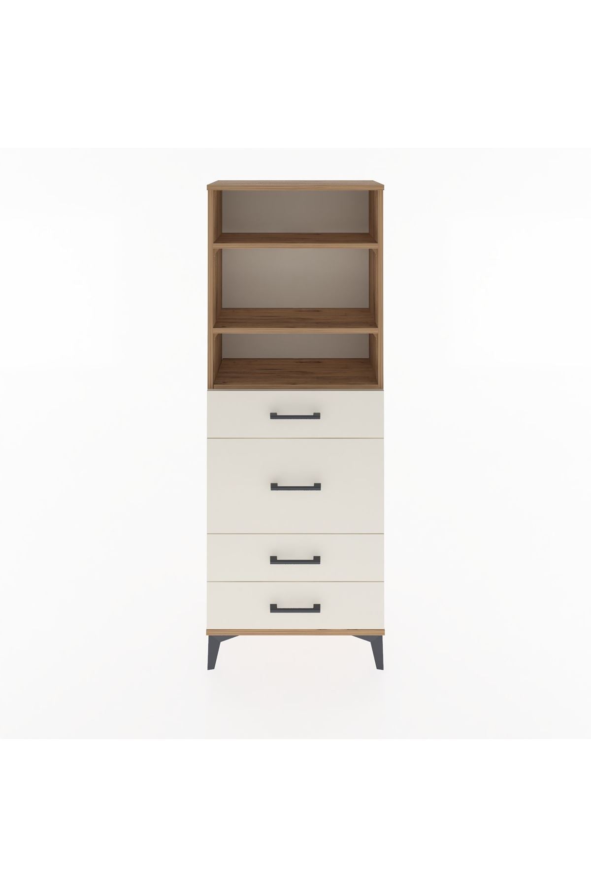 Arges Dolap 3 Raflı 4 Çekmeceli 60x30x163 - S20M026V7A