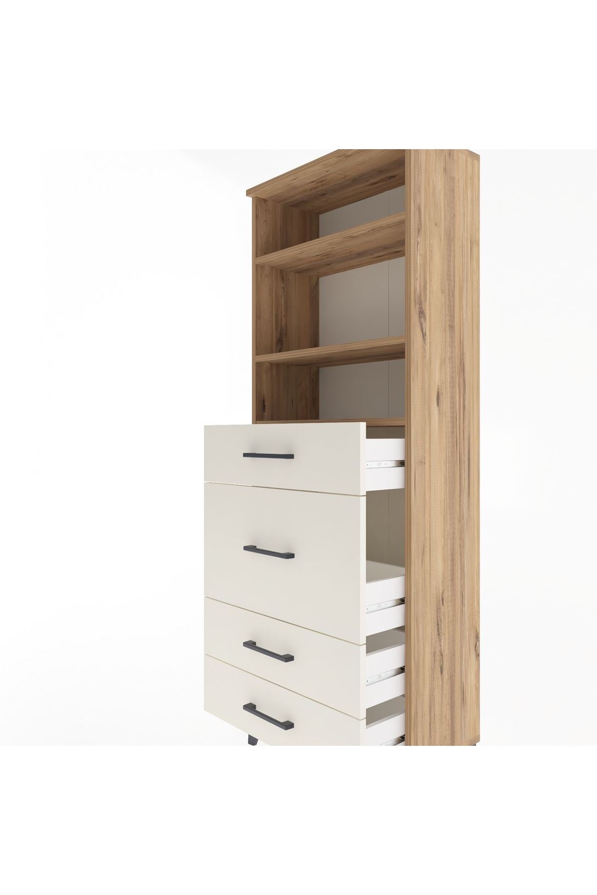 Arges Dolap 3 Raflı 4 Çekmeceli 60x30x163 - S20M026V7A