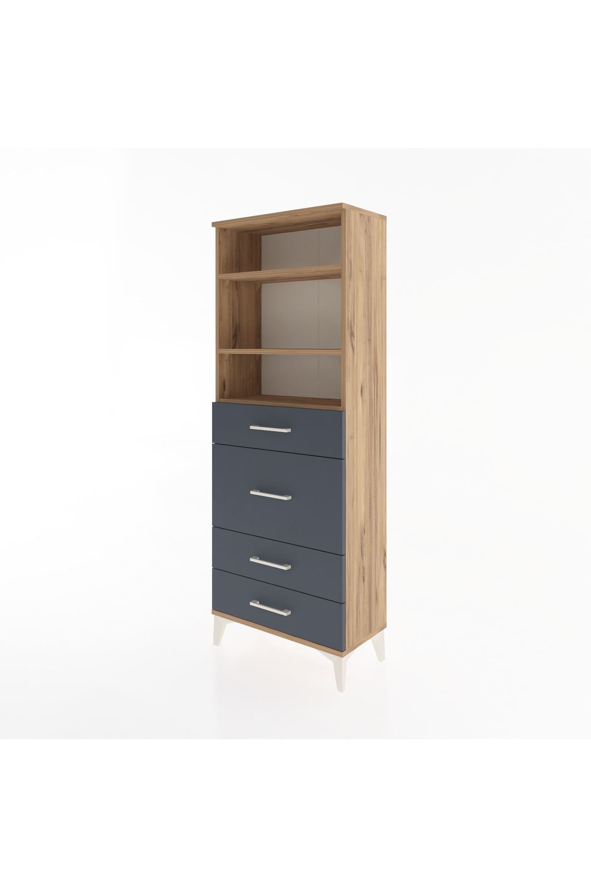 Arges Dolap 3 Raflı 4 Çekmeceli 60x30x163 - S20M026V8A