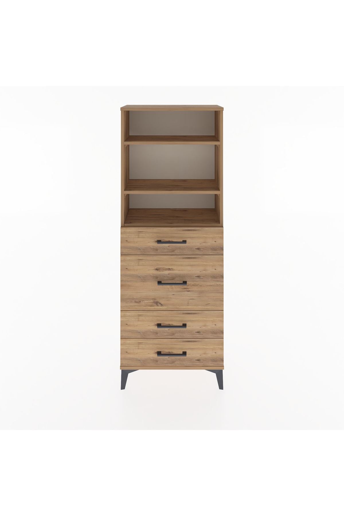 Arges Dolap 3 Raflı 4 Çekmeceli 60x30x163 - S20M026V9A