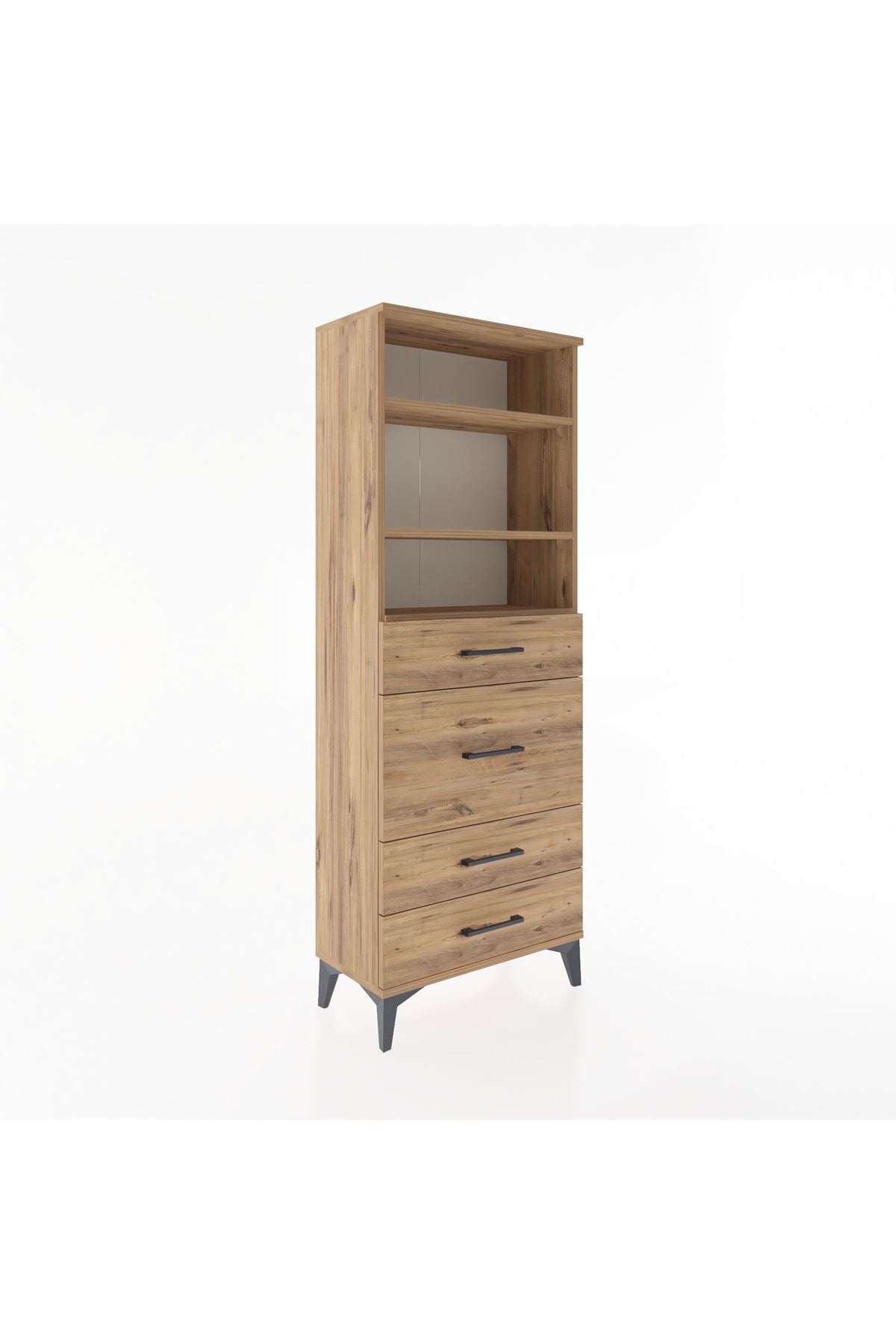 Arges Dolap 3 Raflı 4 Çekmeceli 60x30x163 - S20M026V9A