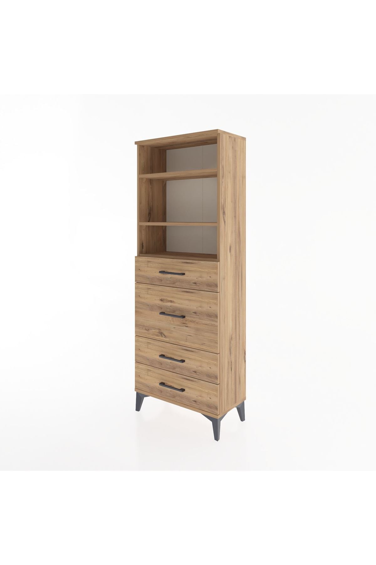 Arges Dolap 3 Raflı 4 Çekmeceli 60x30x163 - S20M026V9A
