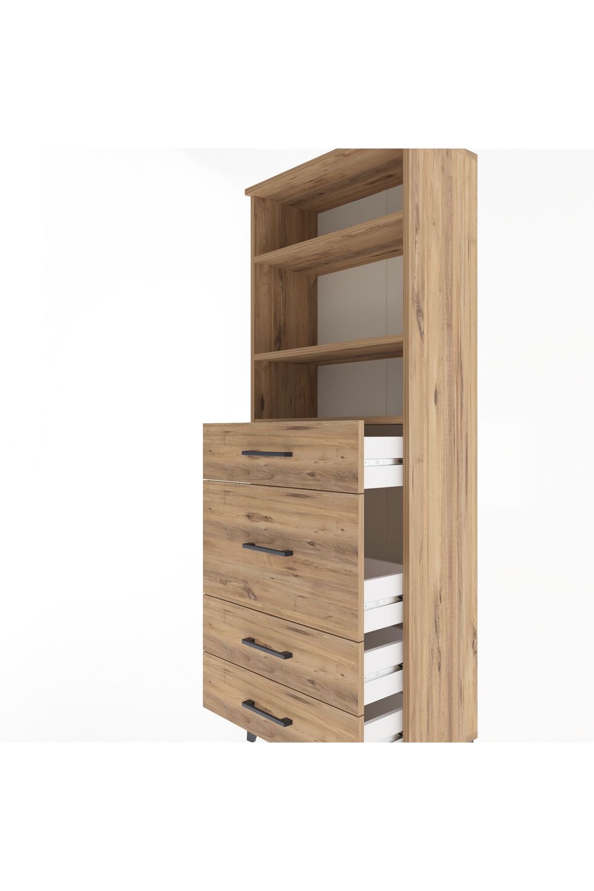 Arges Dolap 3 Raflı 4 Çekmeceli 60x30x163 - S20M026V9A