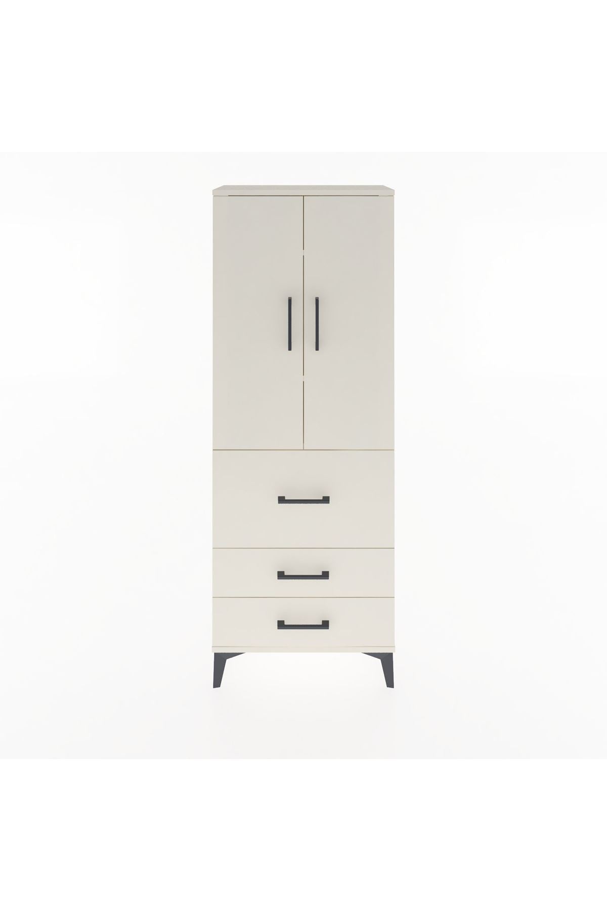 Arges Dolap 3 Raflı 3 Çekmeceli 2 Kapaklı 60x30x163 - S20M027V1A