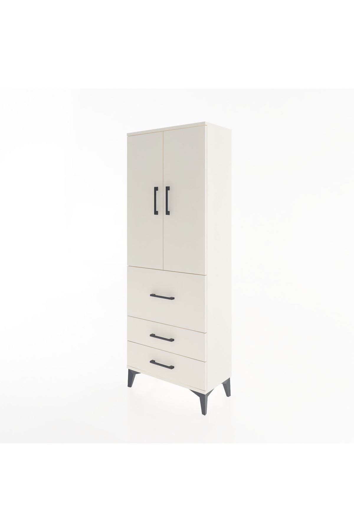 Arges Dolap 3 Raflı 3 Çekmeceli 2 Kapaklı 60x30x163 - S20M027V1A