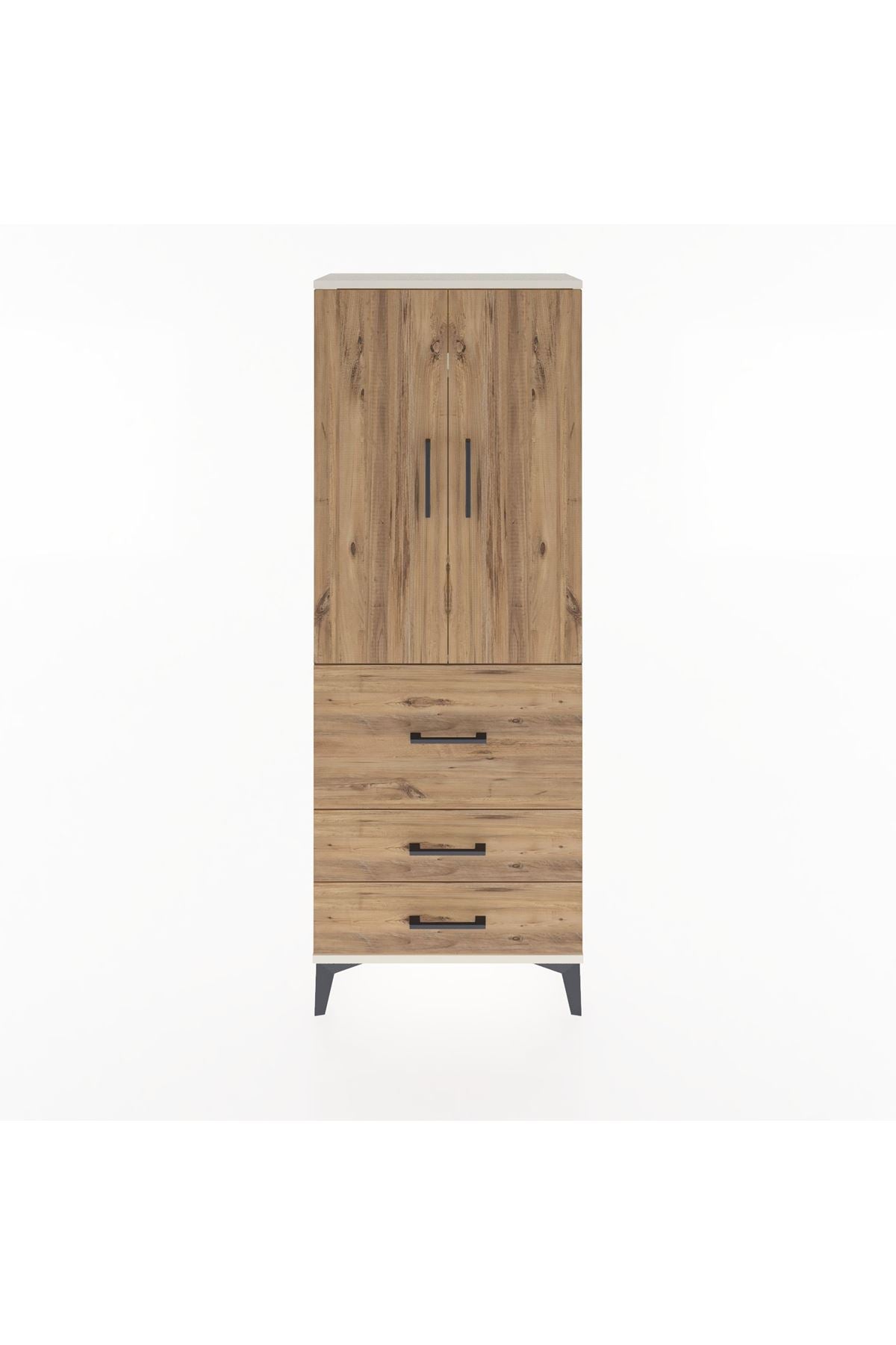 Arges Dolap 3 Raflı 3 Çekmeceli 2 Kapaklı 60x30x163 - S20M027V3A