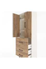 Arges Dolap 3 Raflı 3 Çekmeceli 2 Kapaklı 60x30x163 - S20M027V3A