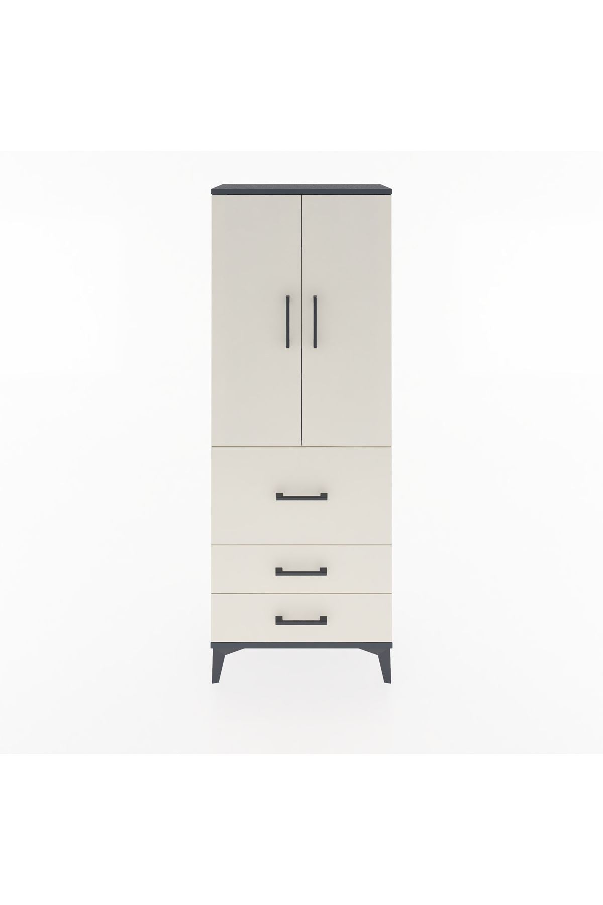 Arges Dolap 3 Raflı 3 Çekmeceli 2 Kapaklı 60x30x163 - S20M027V4A
