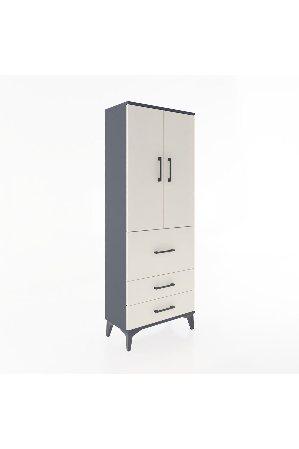 Arges Dolap 3 Raflı 3 Çekmeceli 2 Kapaklı 60x30x163 - S20M027V4A