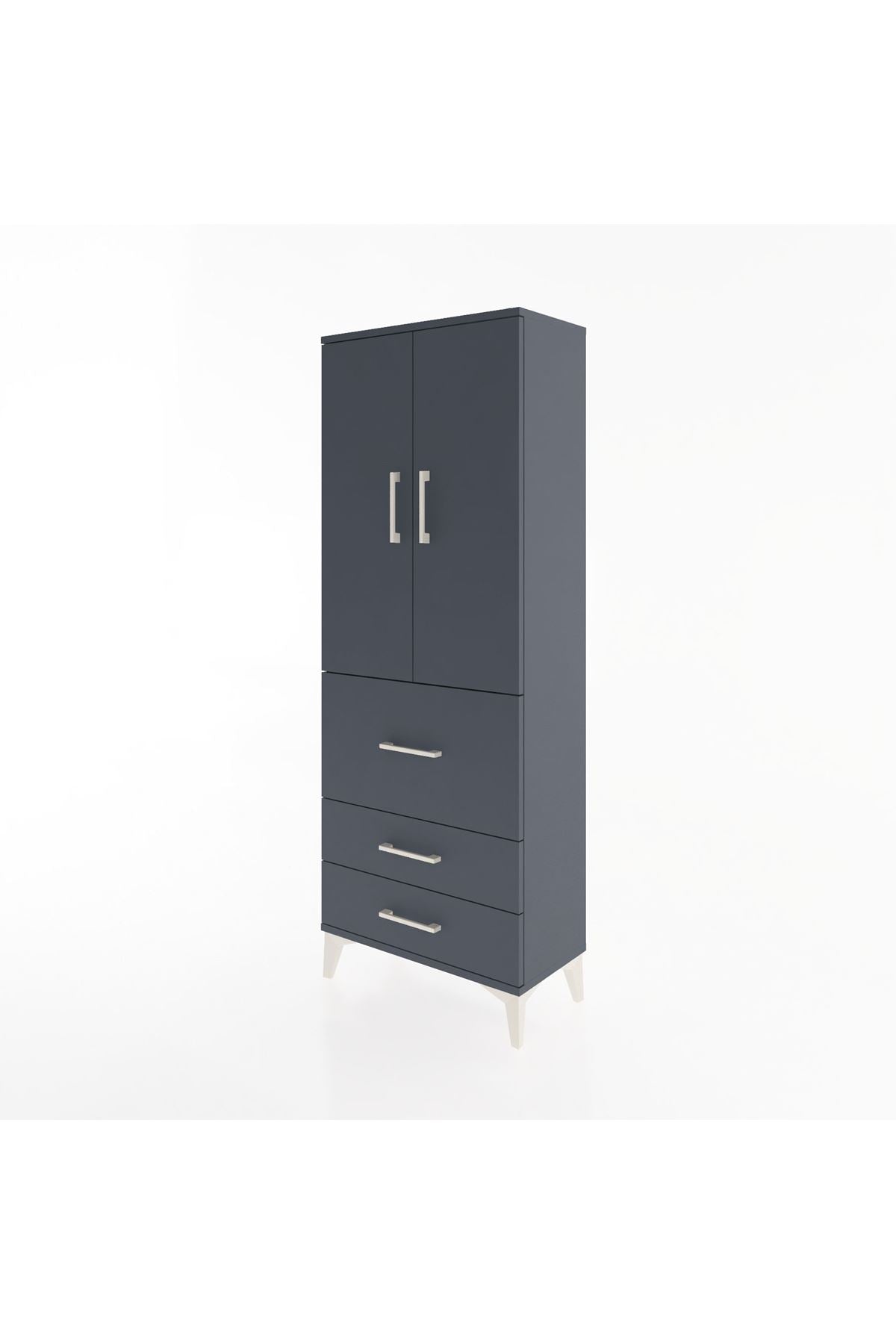Arges Dolap 3 Raflı 3 Çekmeceli 2 Kapaklı 60x30x163 - S20M027V5A