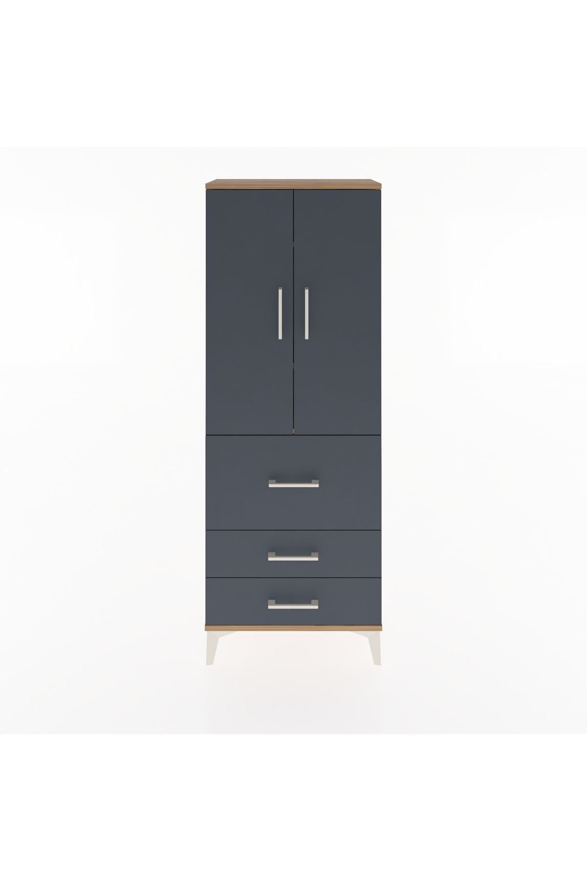 Arges Dolap 3 Raflı 3 Çekmeceli 2 Kapaklı 60x30x163 - S20M027V8A