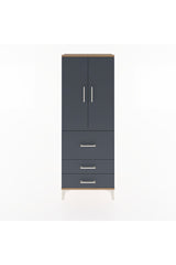Arges Dolap 3 Raflı 3 Çekmeceli 2 Kapaklı 60x30x163