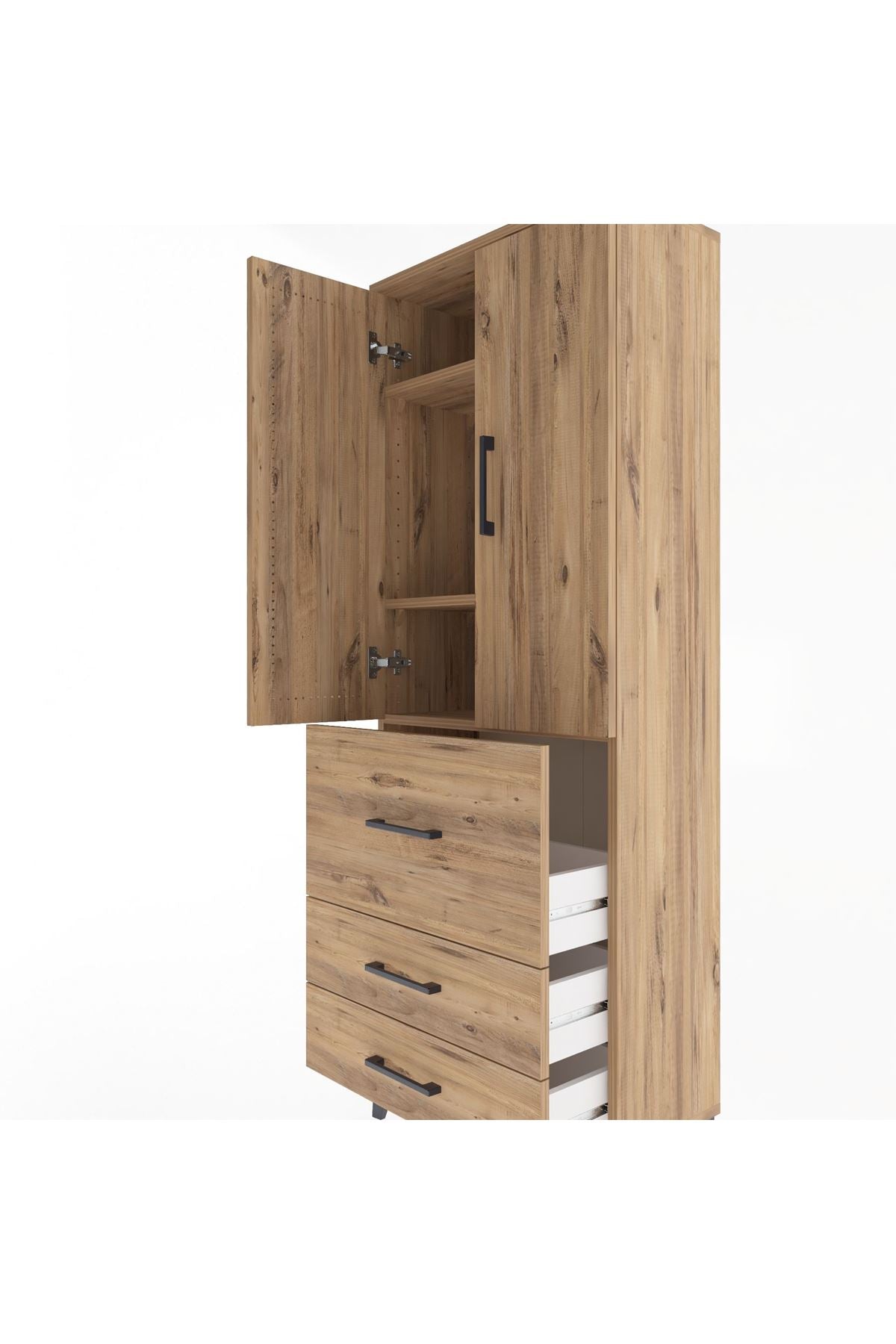 Arges Dolap 3 Raflı 3 Çekmeceli 2 Kapaklı 60x30x163 - S20M027V9A