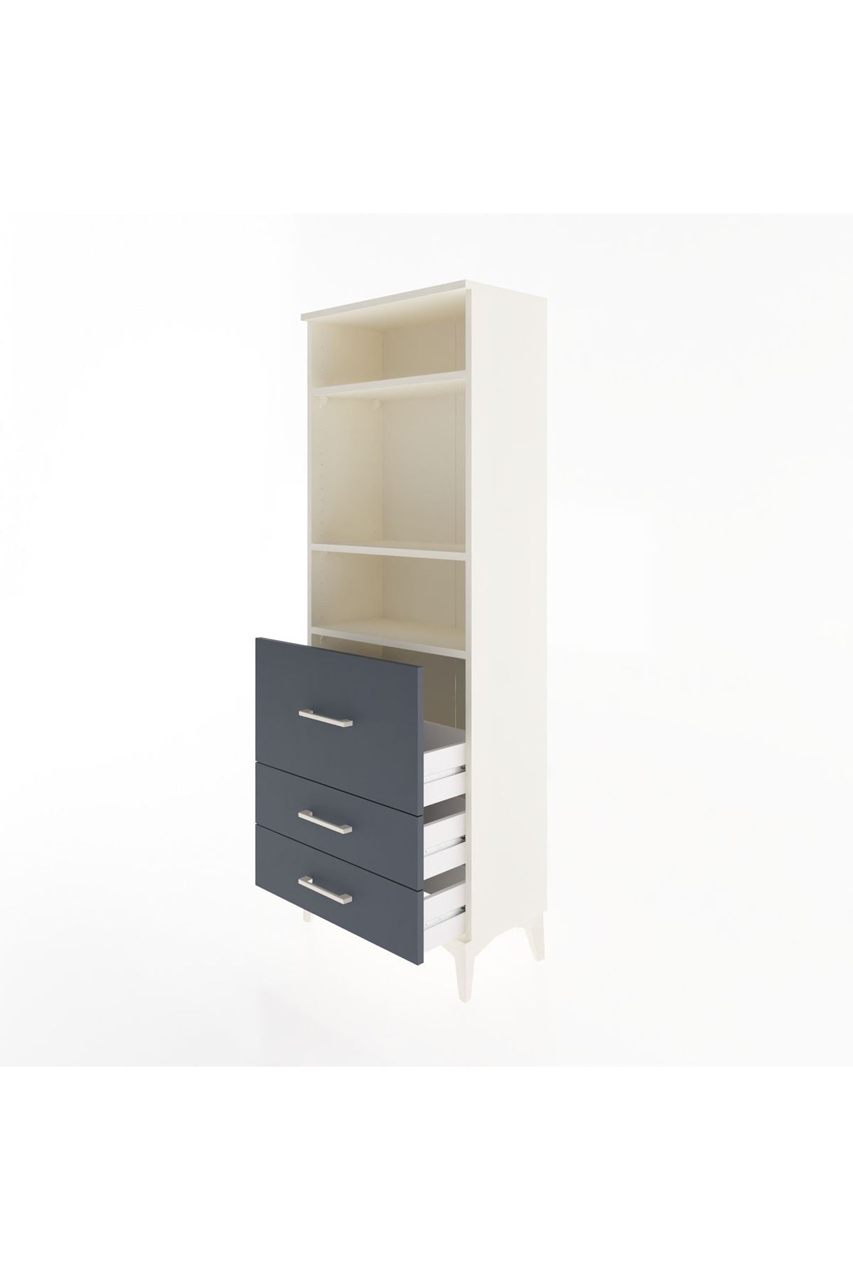 Arges Dolap 3 Raflı 3 Çekmeceli 60x30x163 - S20M028V2A
