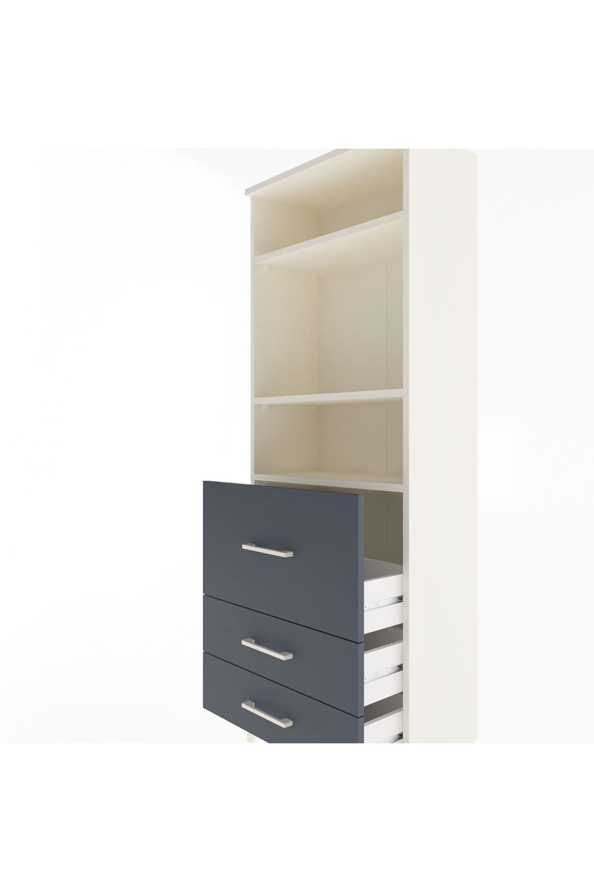 Arges Dolap 3 Raflı 3 Çekmeceli 60x30x163 - S20M028V2A